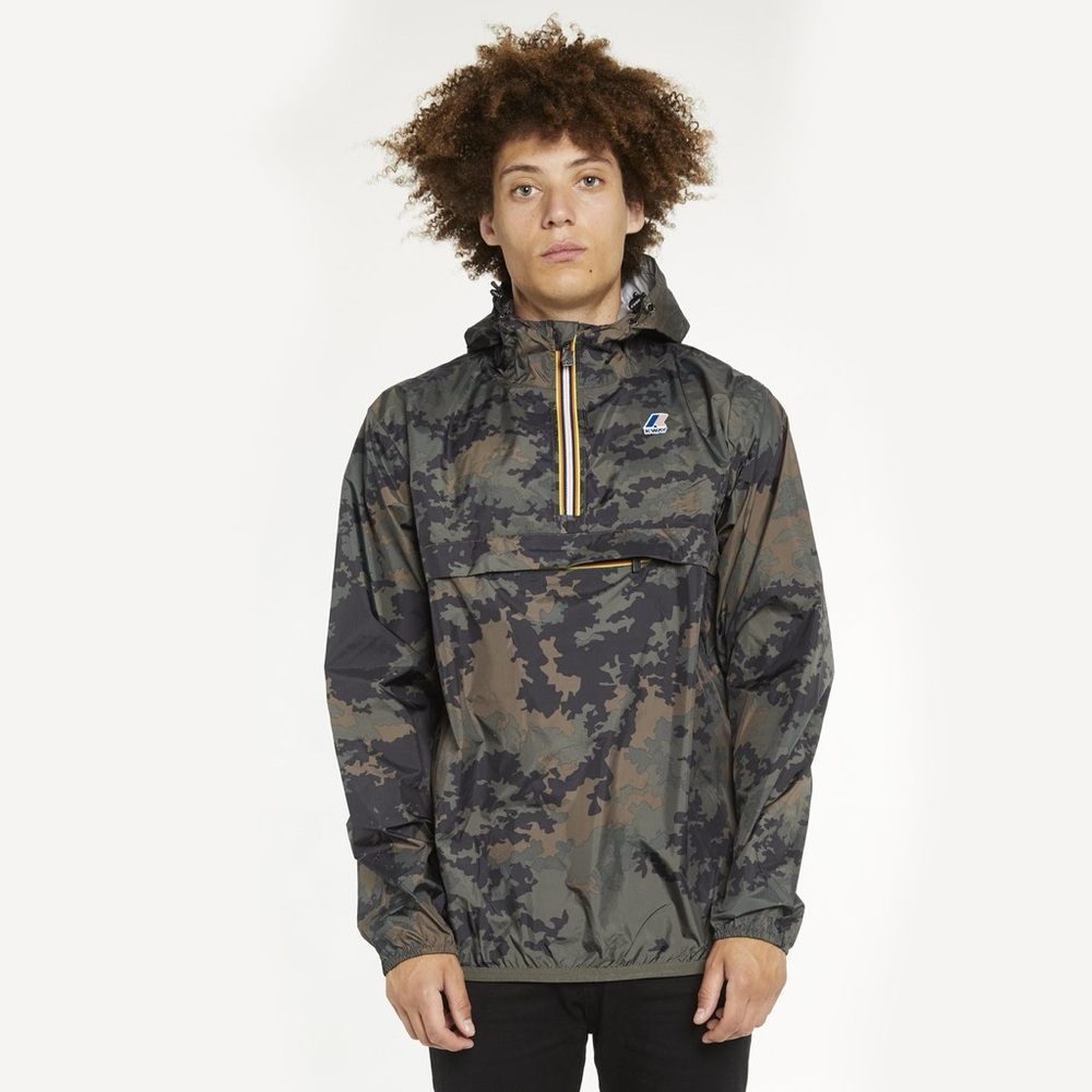 K-WAY LE VRAI 3.0 LEON HALF ZIP MEN'S JACKET CAMO